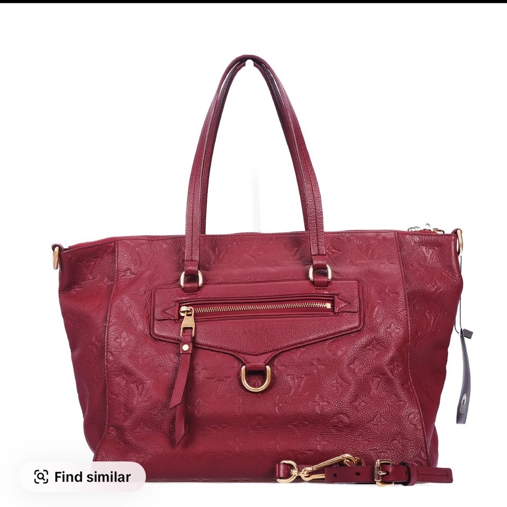 Elegant Red Leather Tote Bag